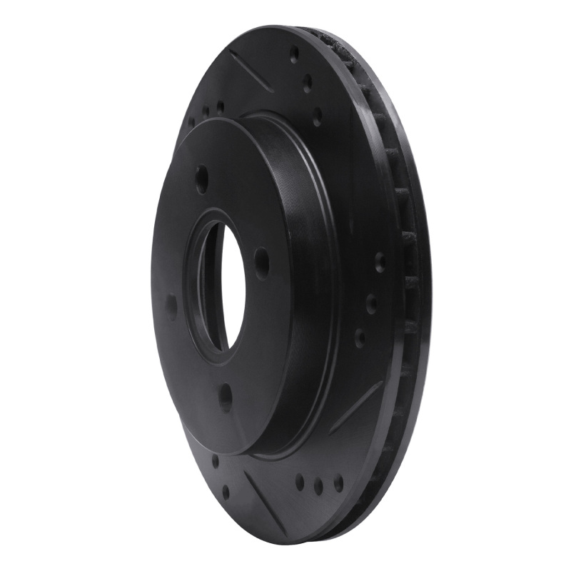 Ford Contour Brake Rotor (1) - Rear Right - R1 Concepts - Drilled & Slotted - Black - `95-`04
